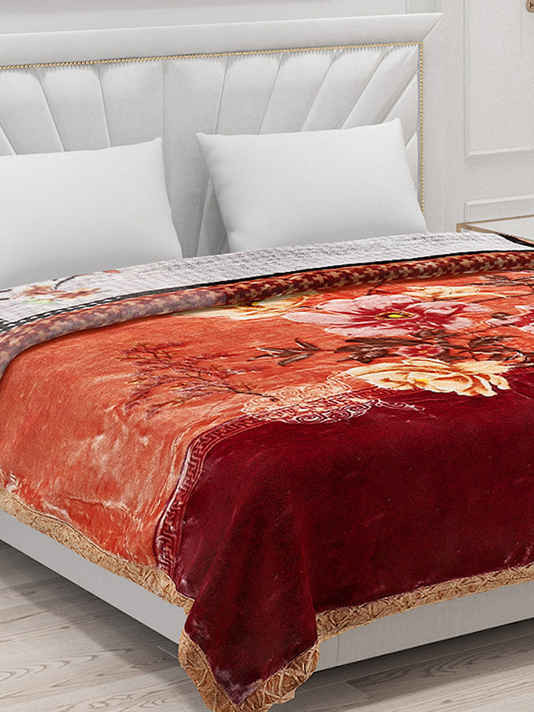 Printed Double Bed Blanket for Heavy Winter -2 Ply