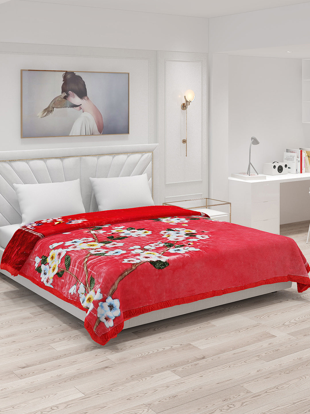 Printed Double Bed Blanket for Heavy Winter -2 Ply