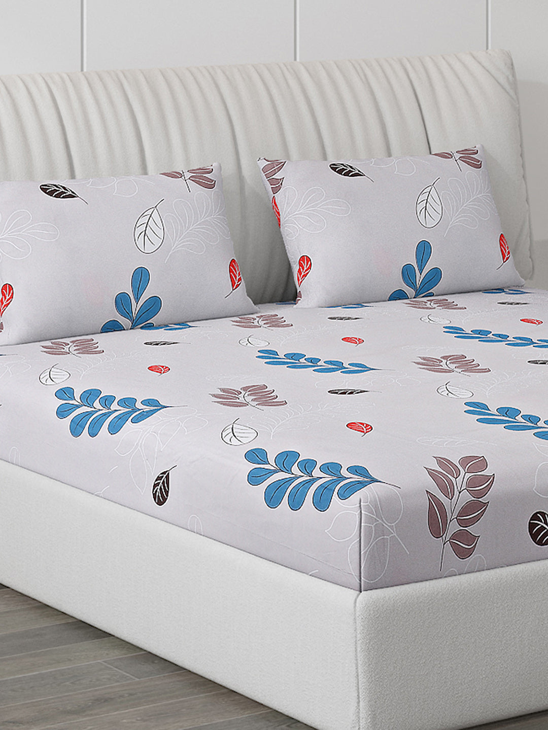 130 GSM Polyester Double Bed Bedsheet with 2 Pillow Covers