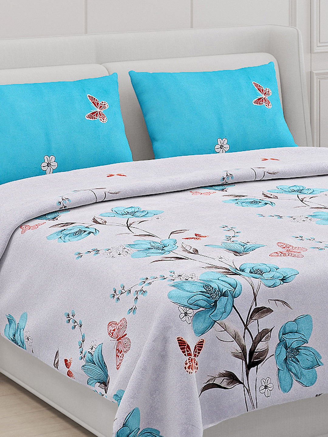 130 GSM Polyester Double Bed Bedsheet with 2 Pillow Covers