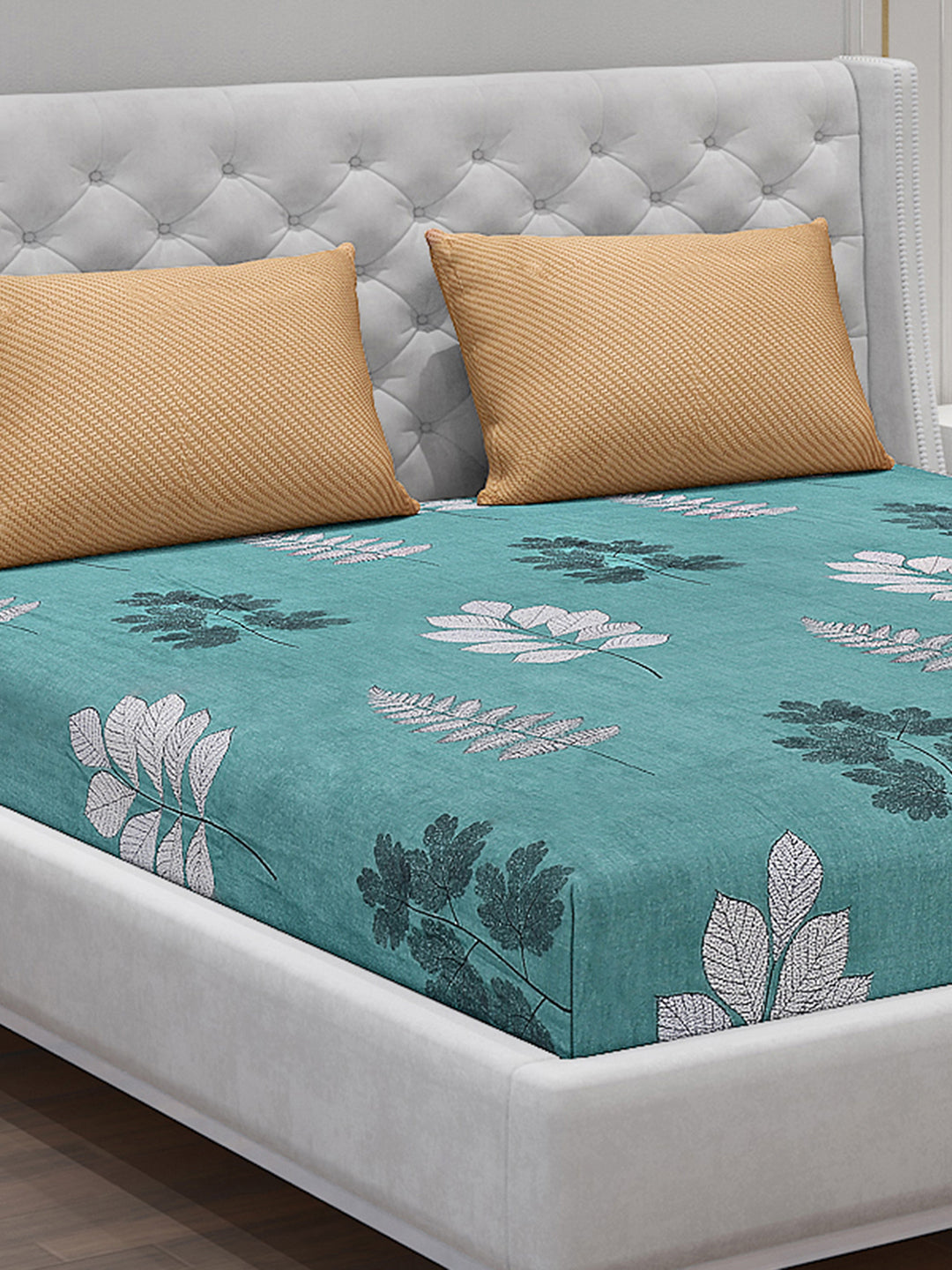 130 GSM Polyester Double Bed Bedsheet with 2 Pillow Covers