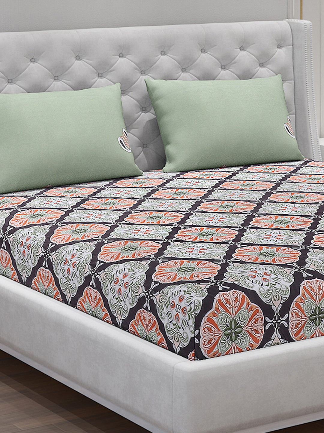 130 GSM Polyester Double Bed Bedsheet with 2 Pillow Covers