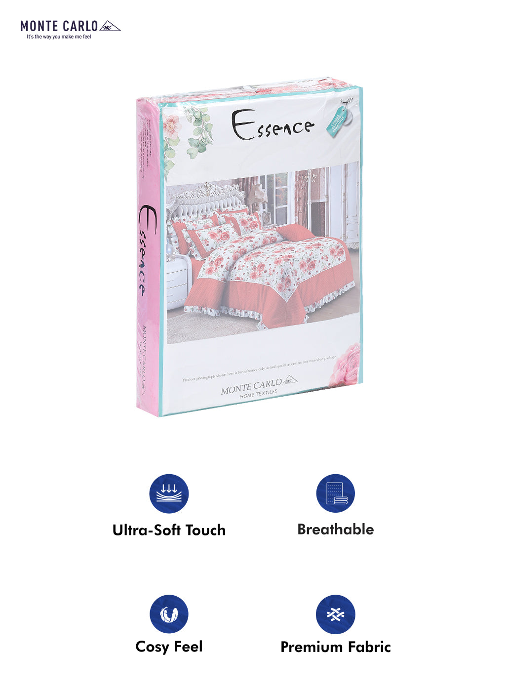 130 GSM Polyester Double Bed Bedsheet with 2 Pillow Covers