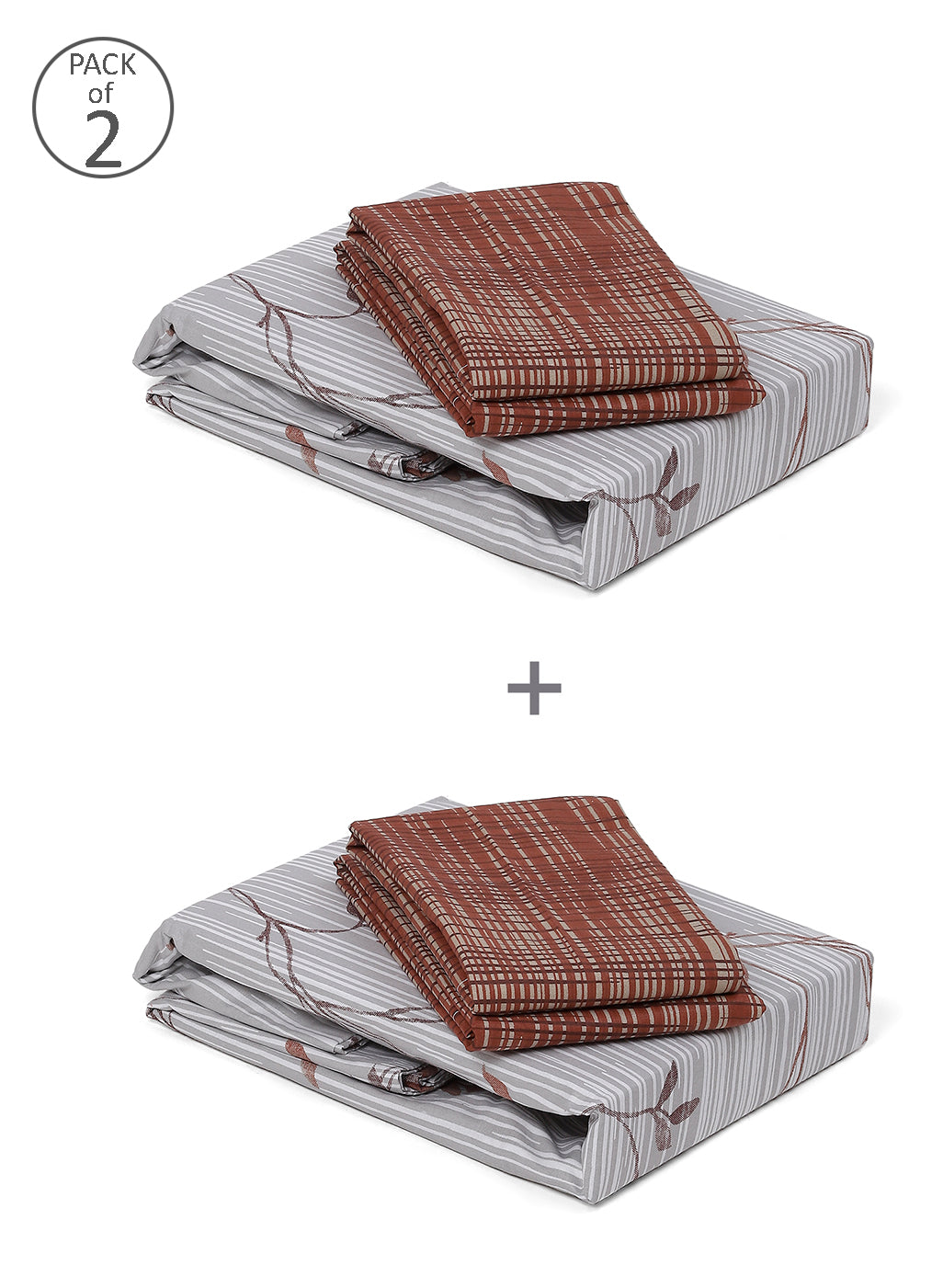 MOCA by Monte Carlo 104 GSM Cotton Double Bedsheet (2 Pcs Set)