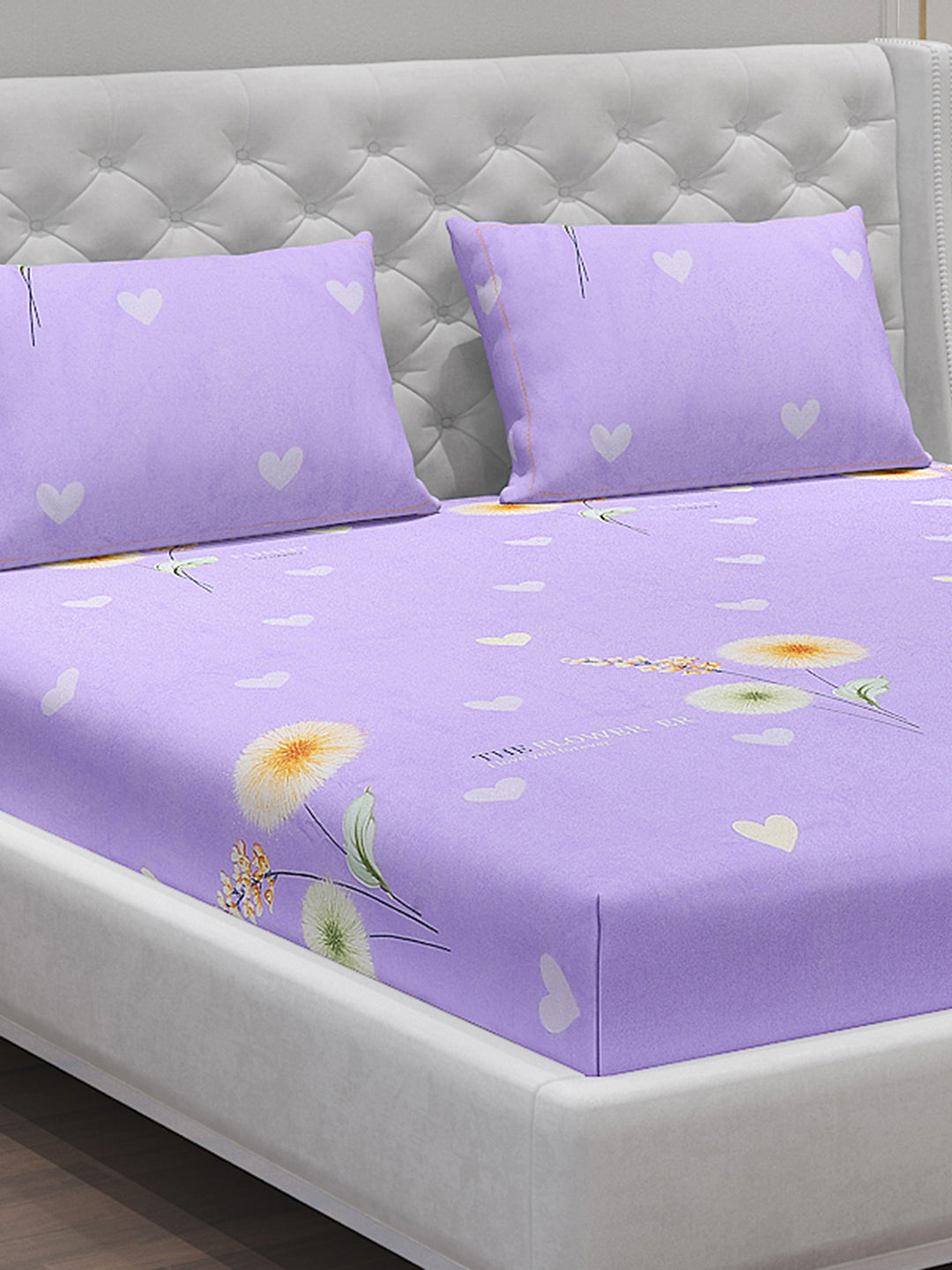 140 GSM Polyester Double Bed Bedsheet with 2 Pillow Covers