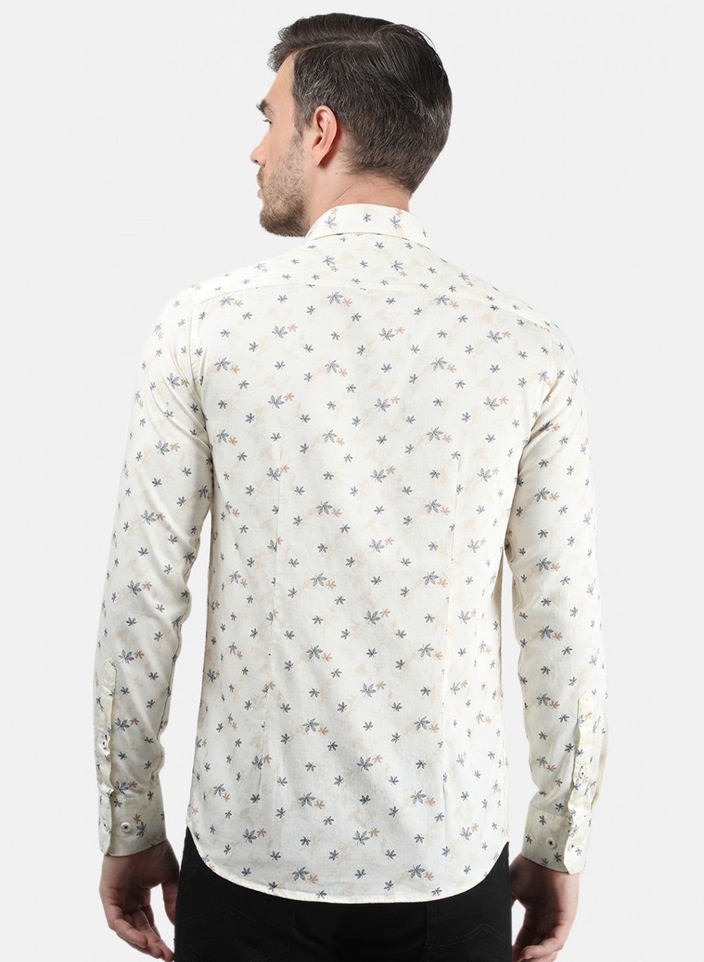 Men Cream Printed Shirt