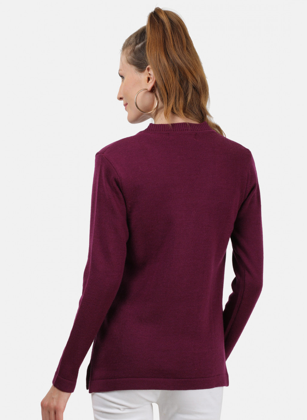 Women Purple Solid Cardigan