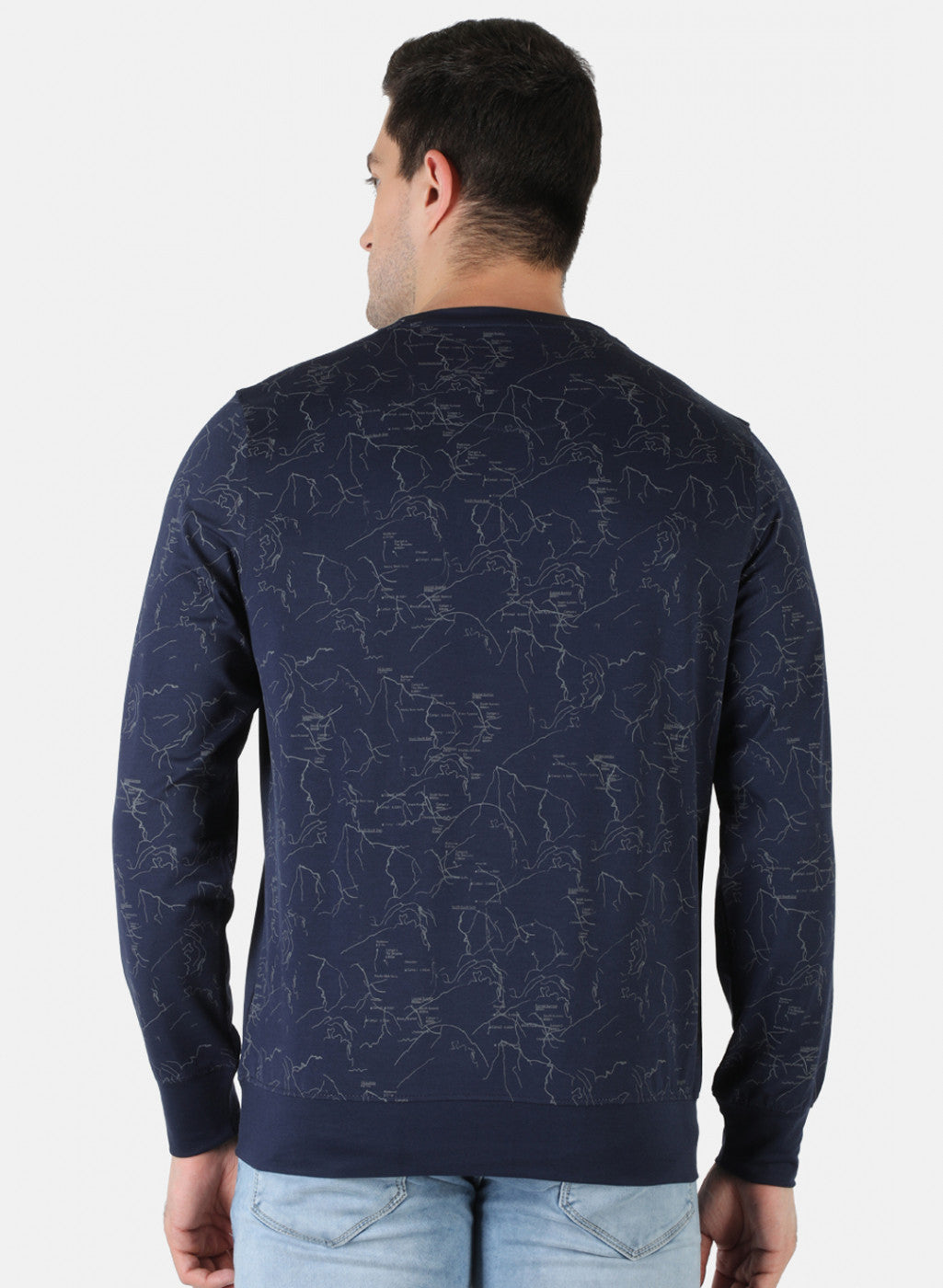 Men Blue Printed T-Shirt