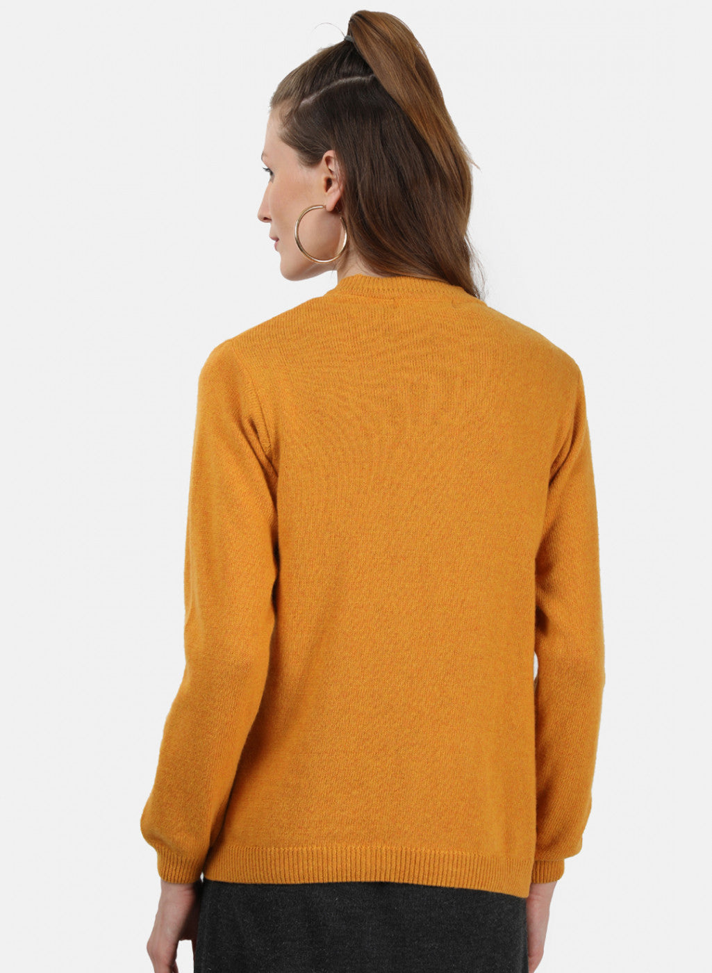 Women Yellow Solid Cardigan