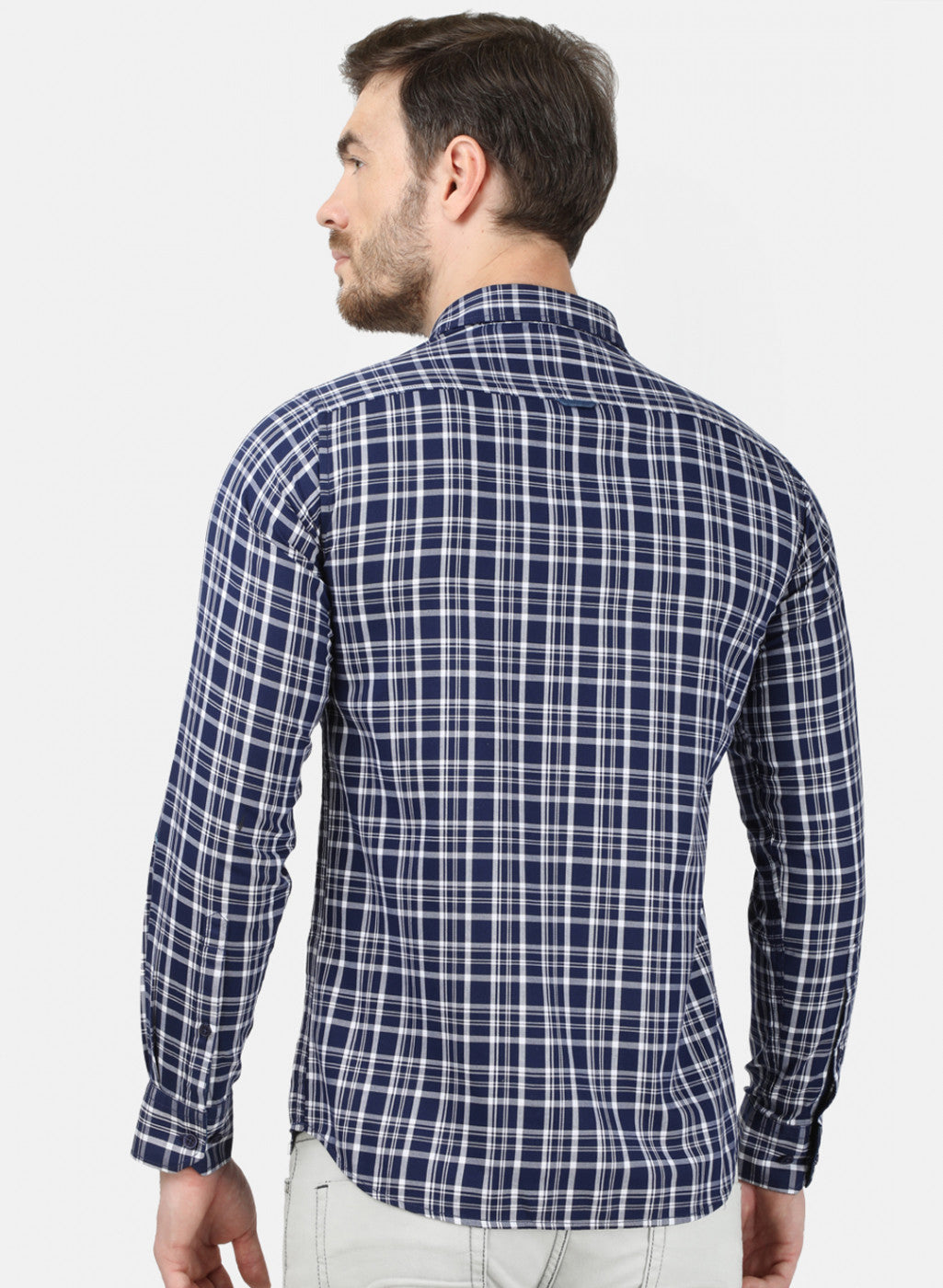 Mens NAvy Blue Check Shirt