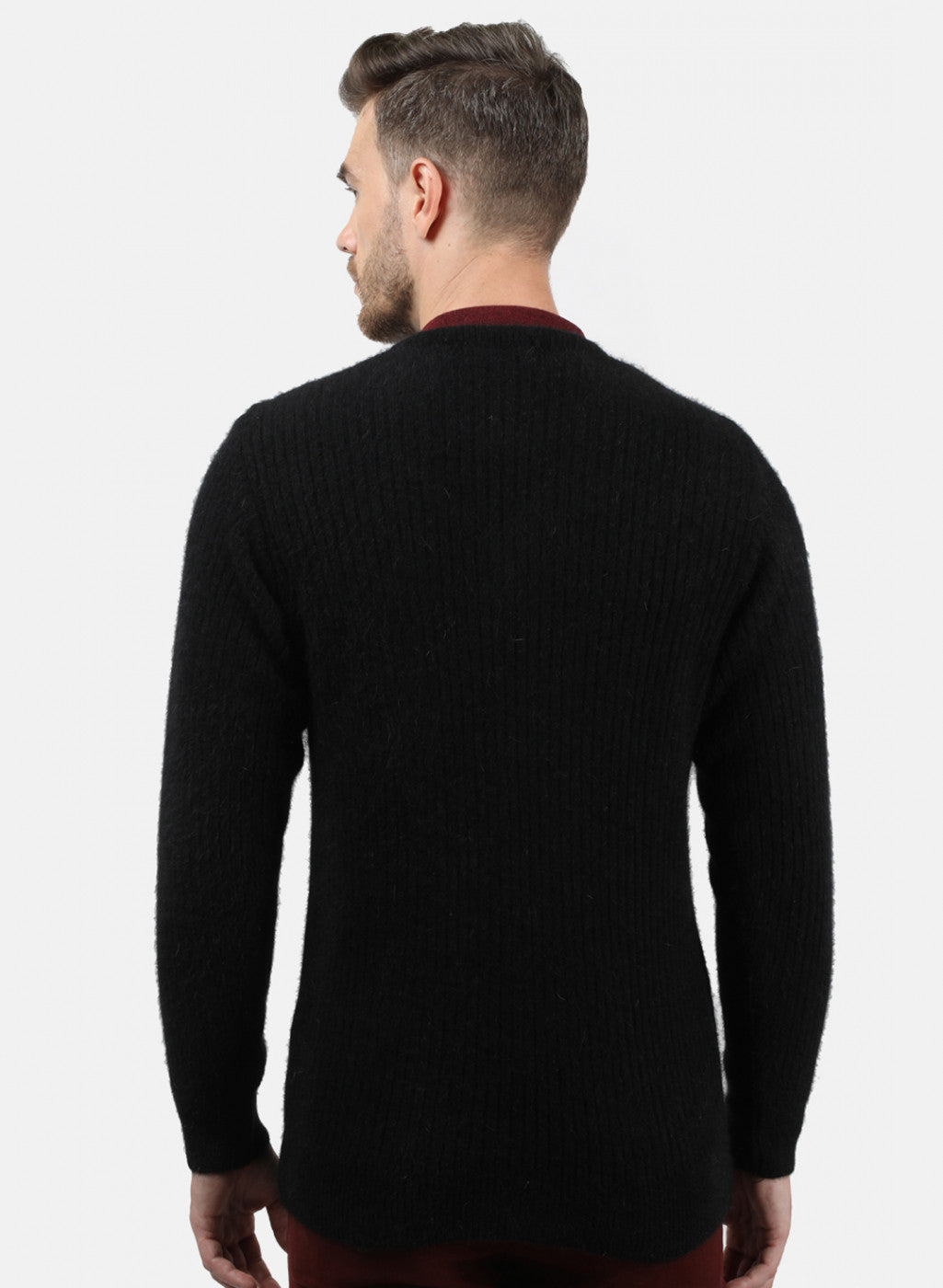 Men Black Solid Pullover