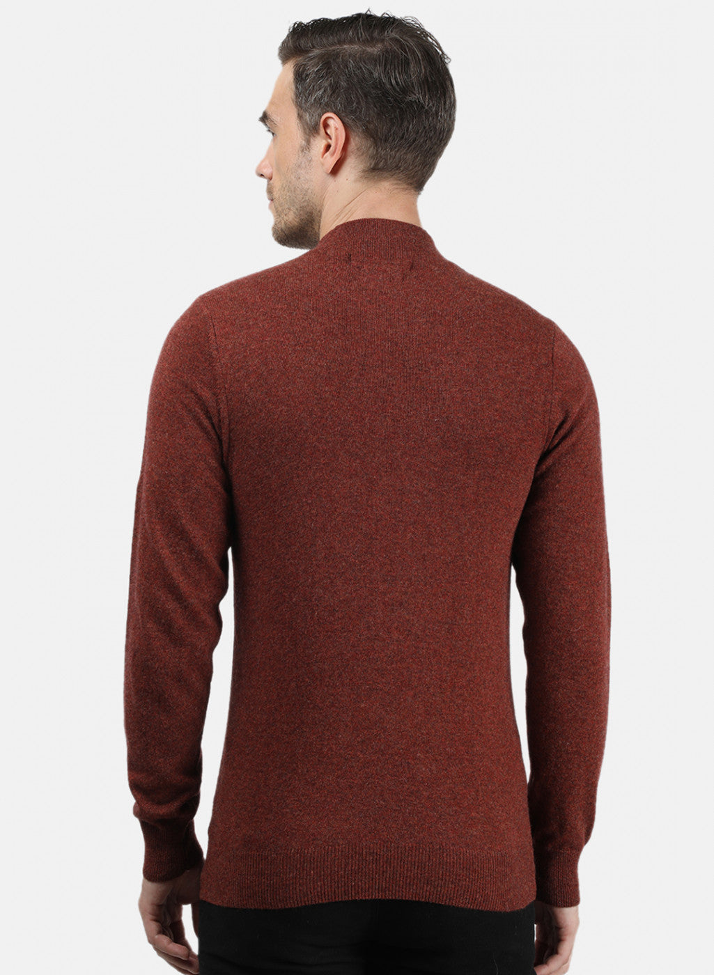 Men Brown & Orange Solid Pullover