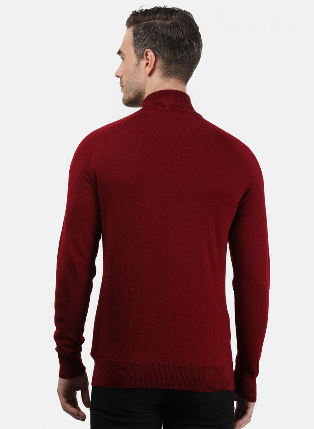 Men Maroon Solid Pullover