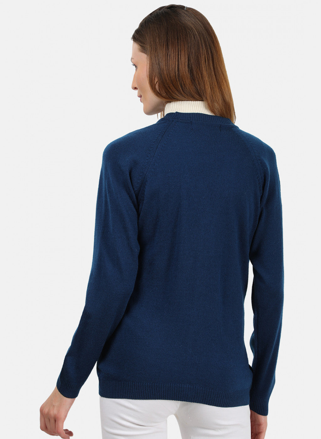 Women Blue Solid Cardigan