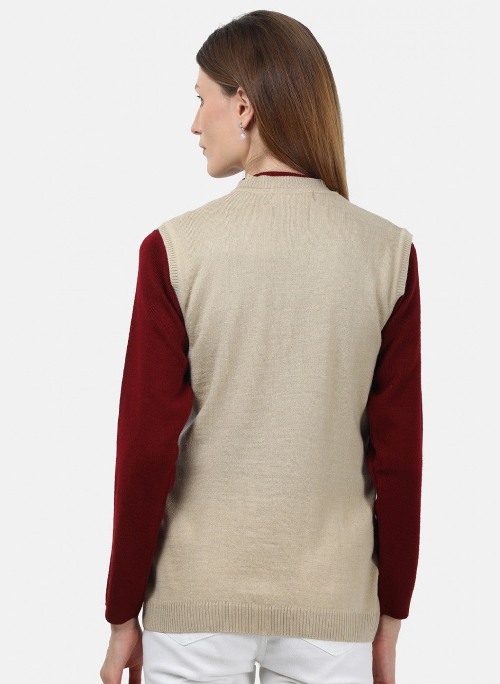 Women Beige Solid Cardigan