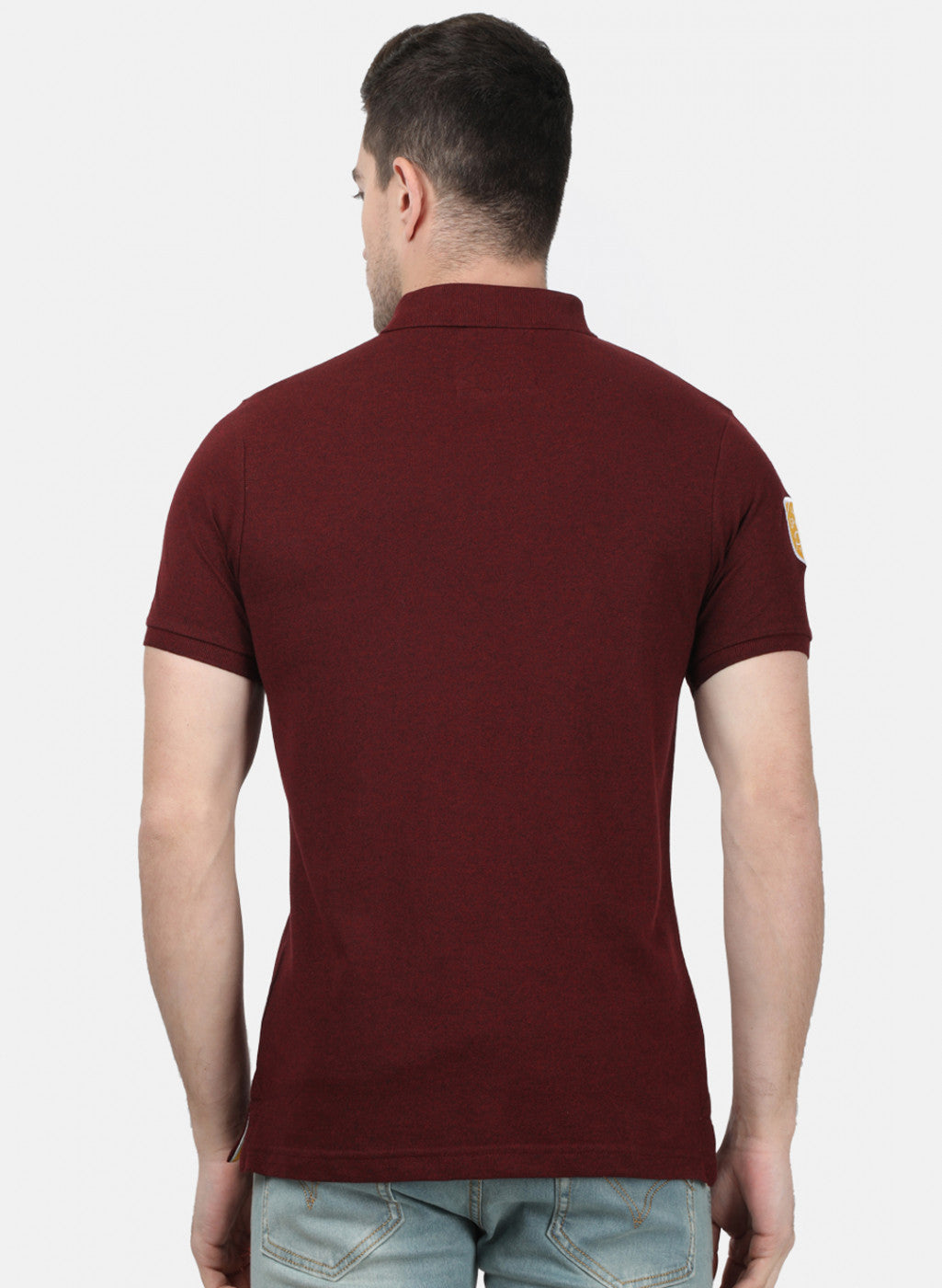 Mens Maroon Plain T-Shirts