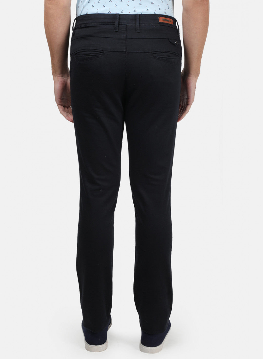 Men Black Plain Trousers