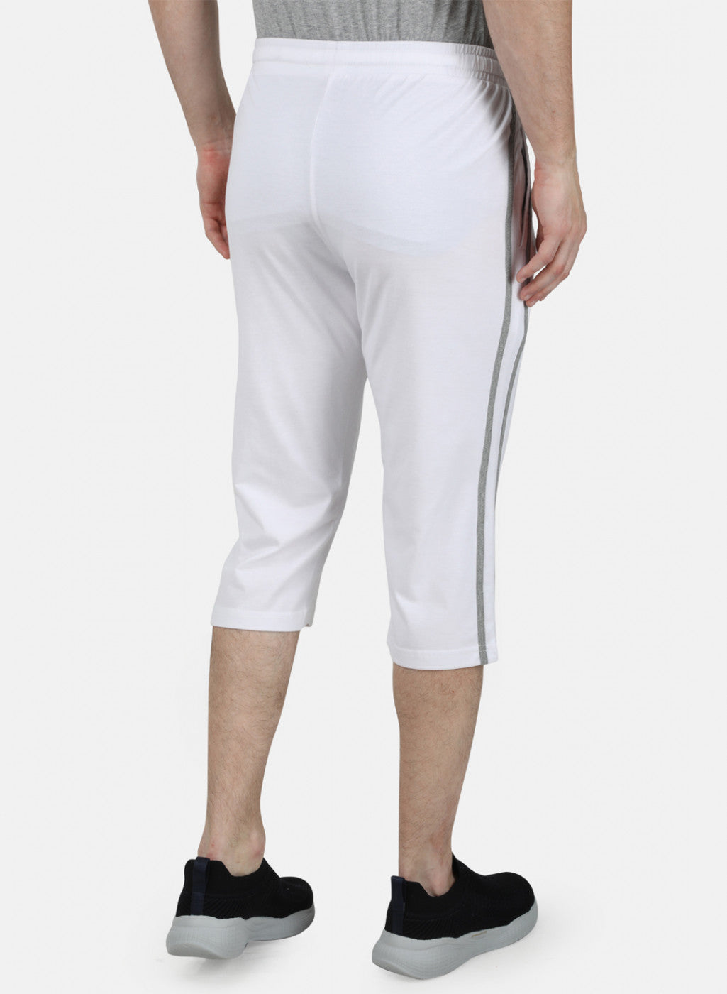 Mens White Plain Capri