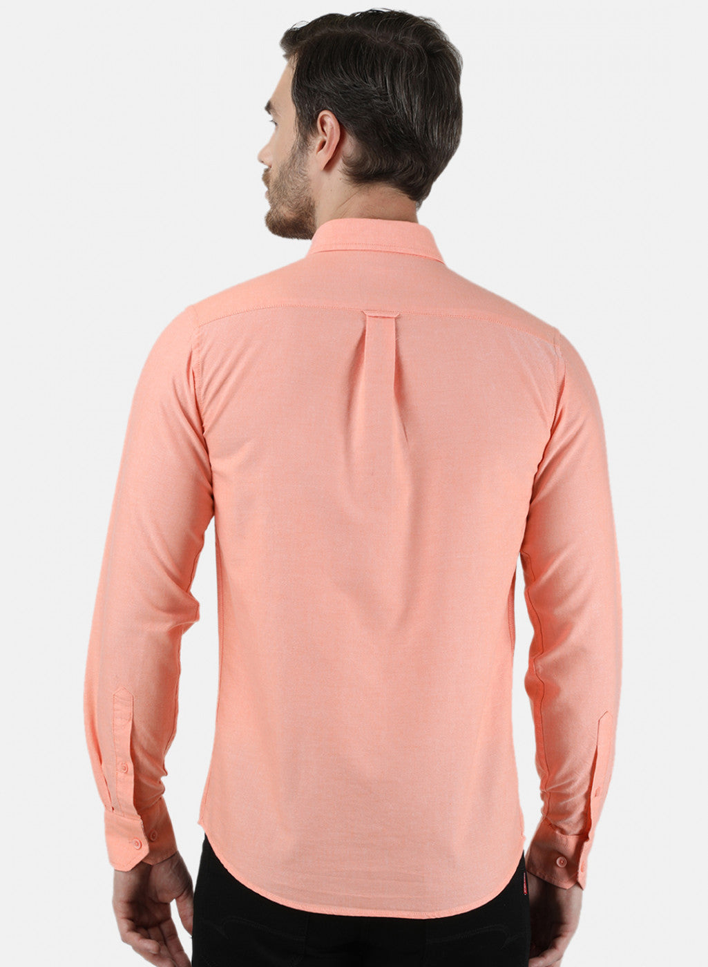 Mens Orange Solid Shirt