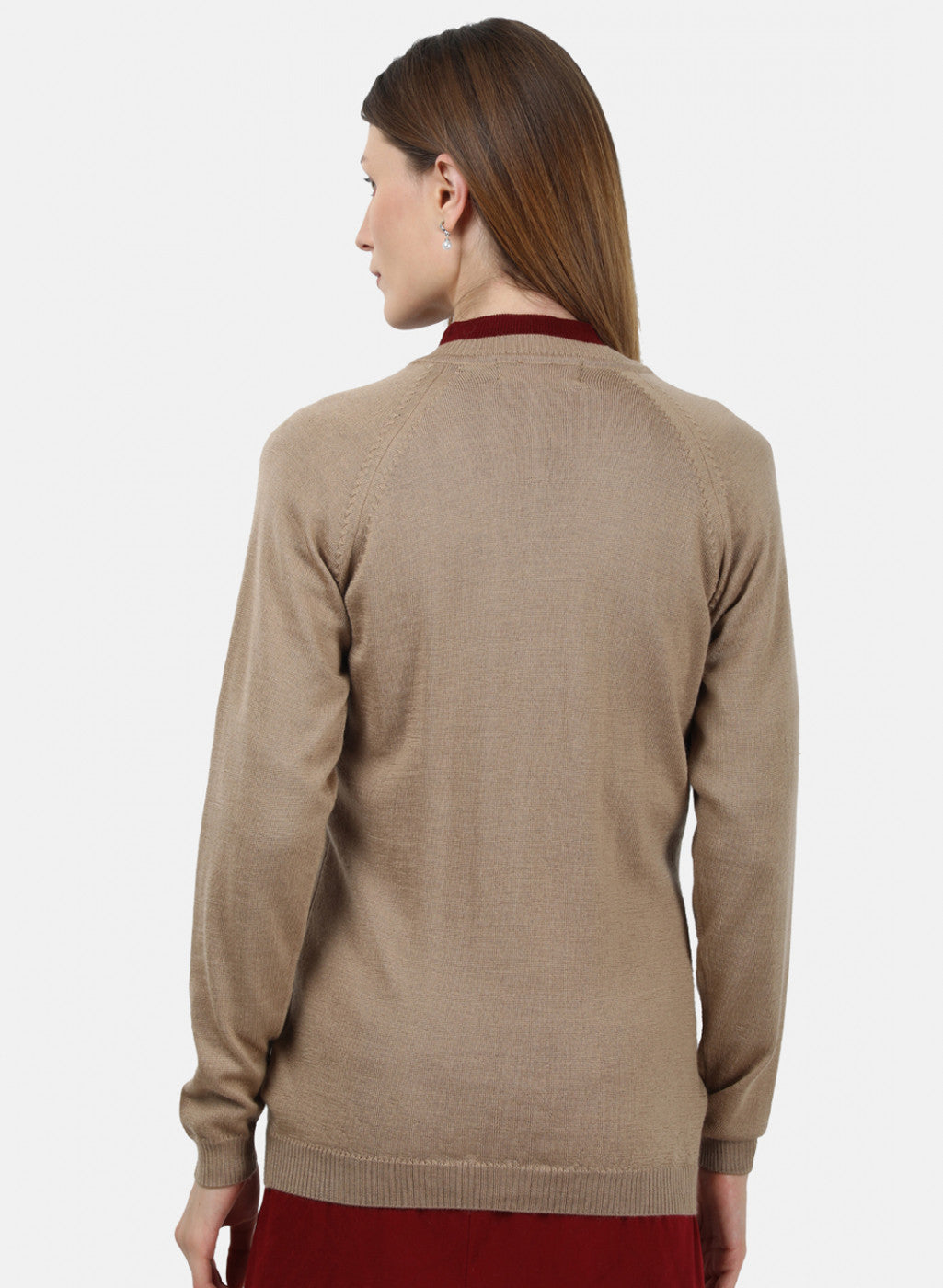 Women Light Brown Solid Cardigan