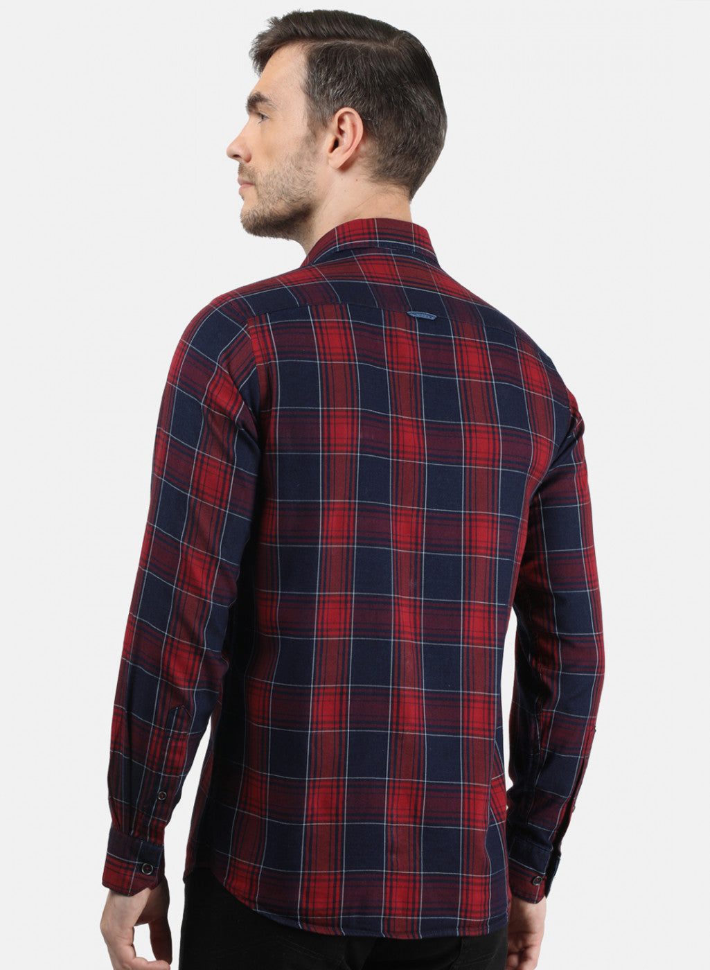 Men Maroon Check Shirt