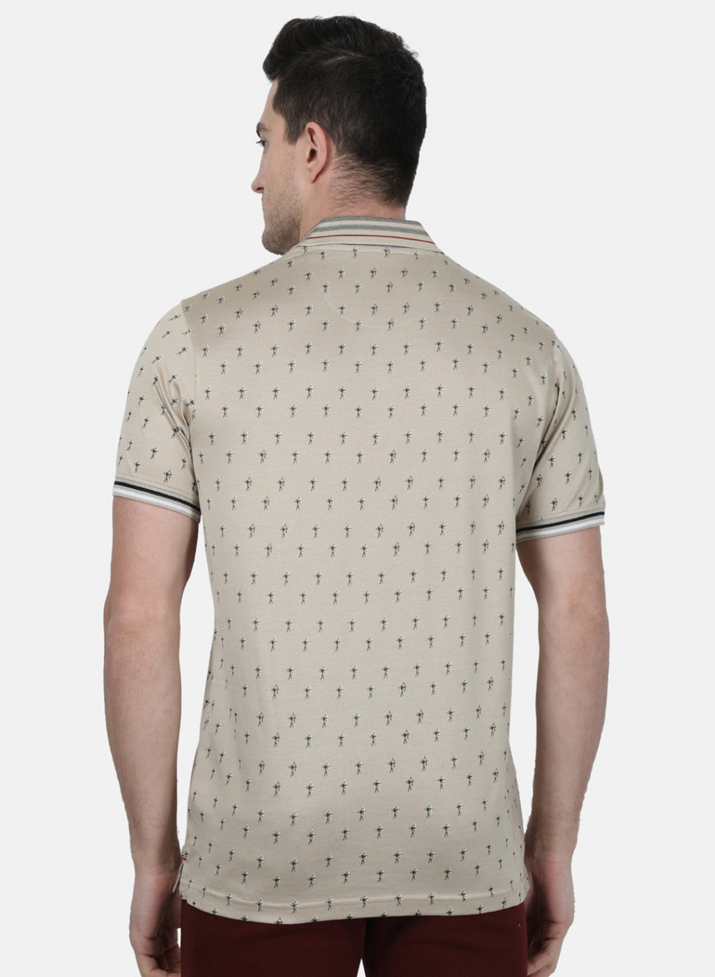 Mens Beige Printed T-Shirt