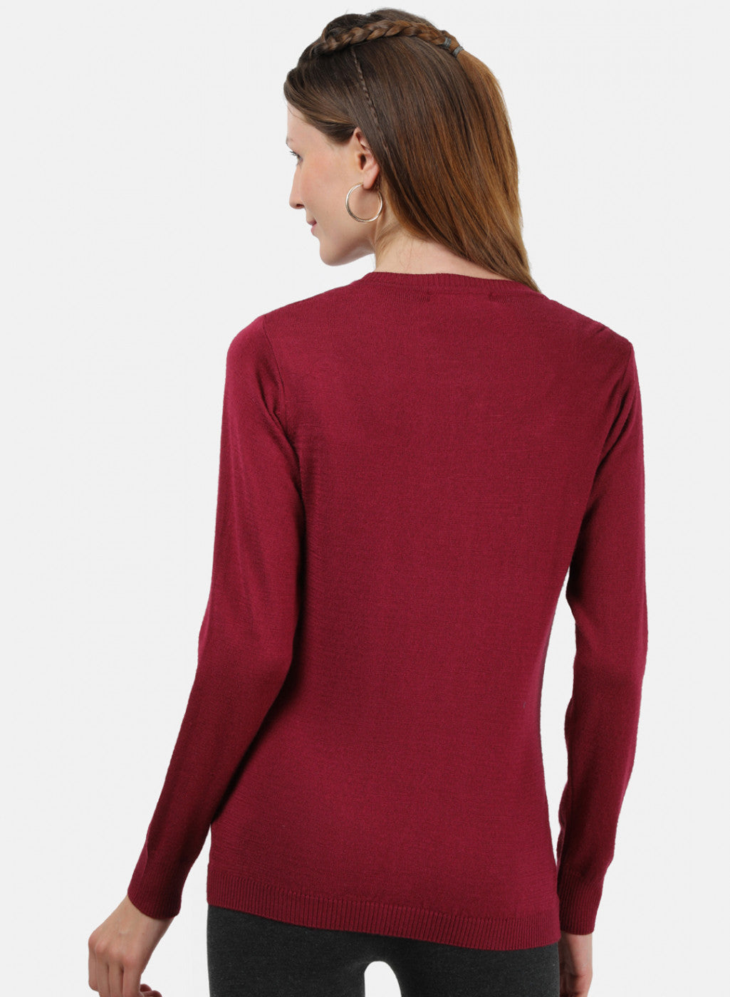 Women Maroon Solid Cardigan