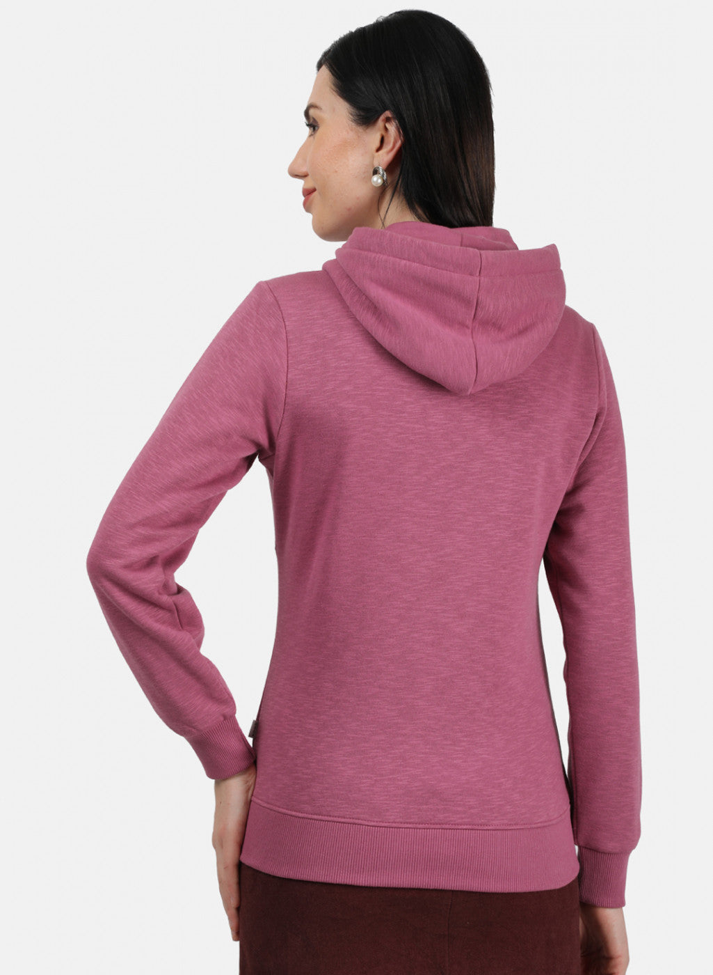 Women Pink Plain Sweatshirt