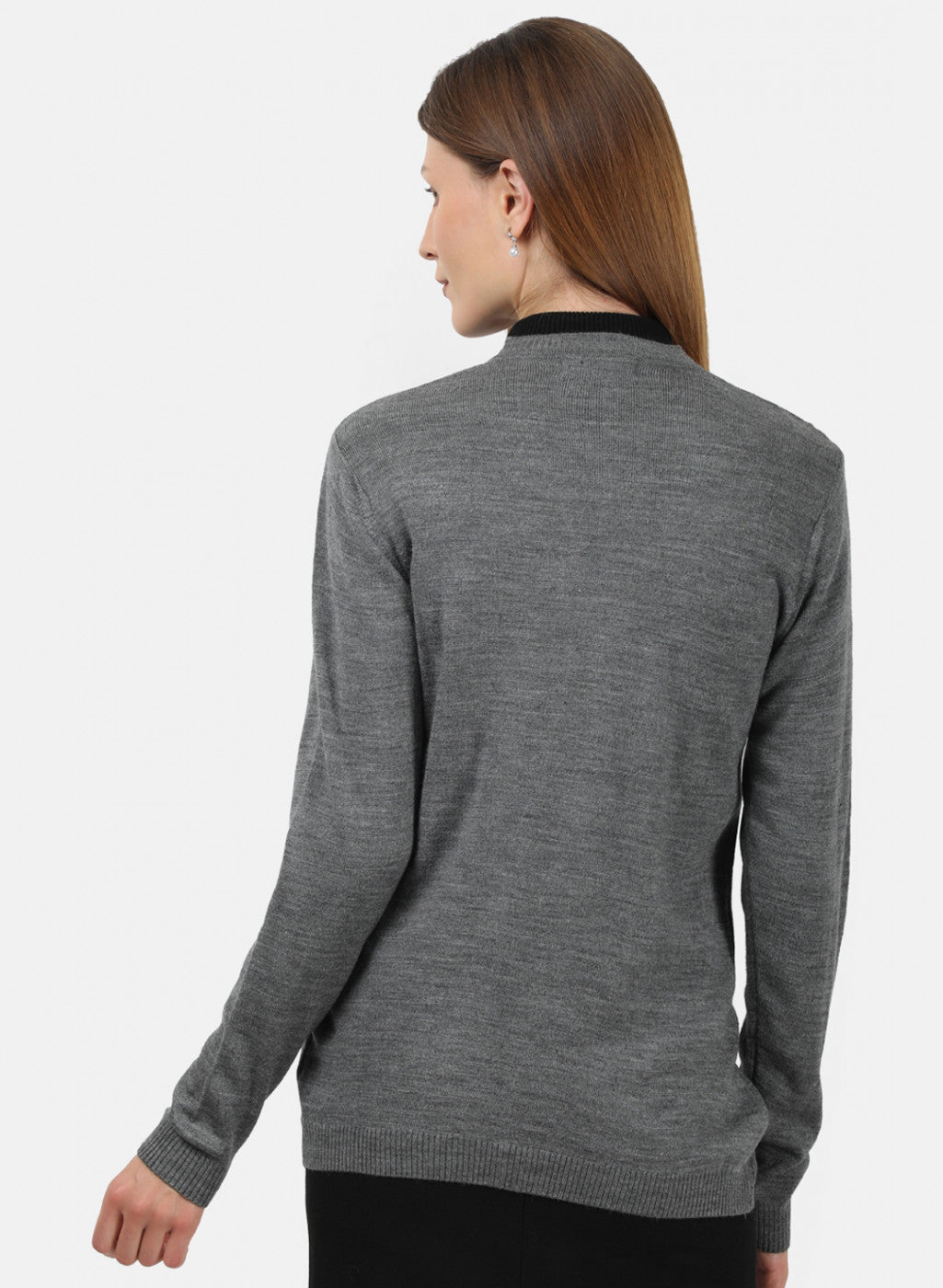 Women Grey Self Design Cardigan