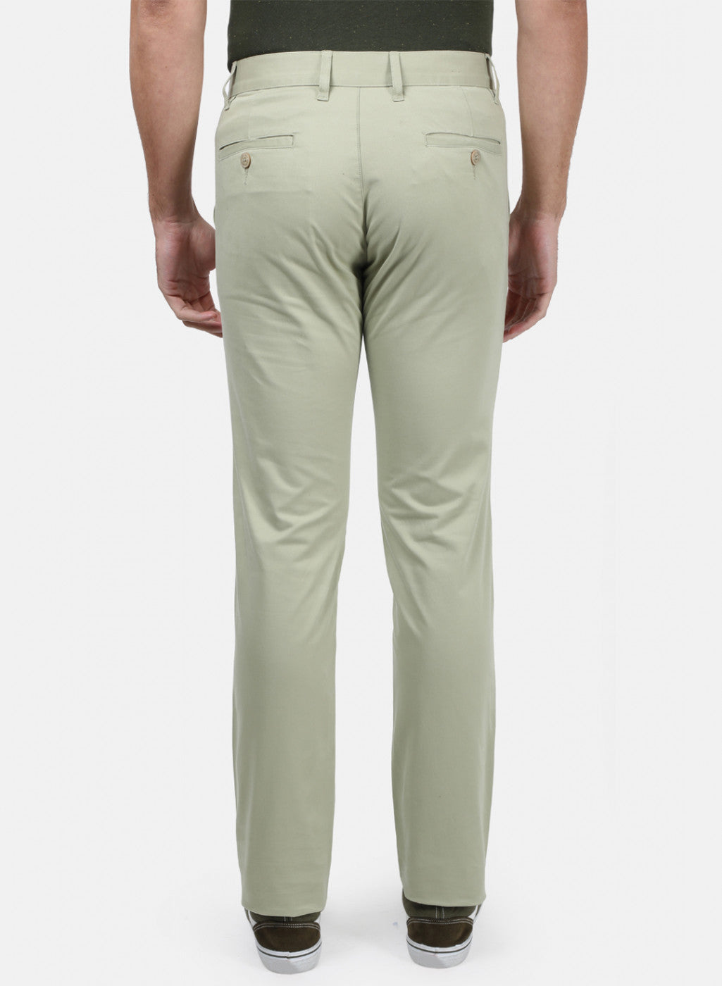 Men Green Plain Trousers