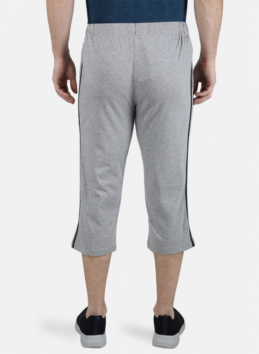 Mens Grey Plain Capri