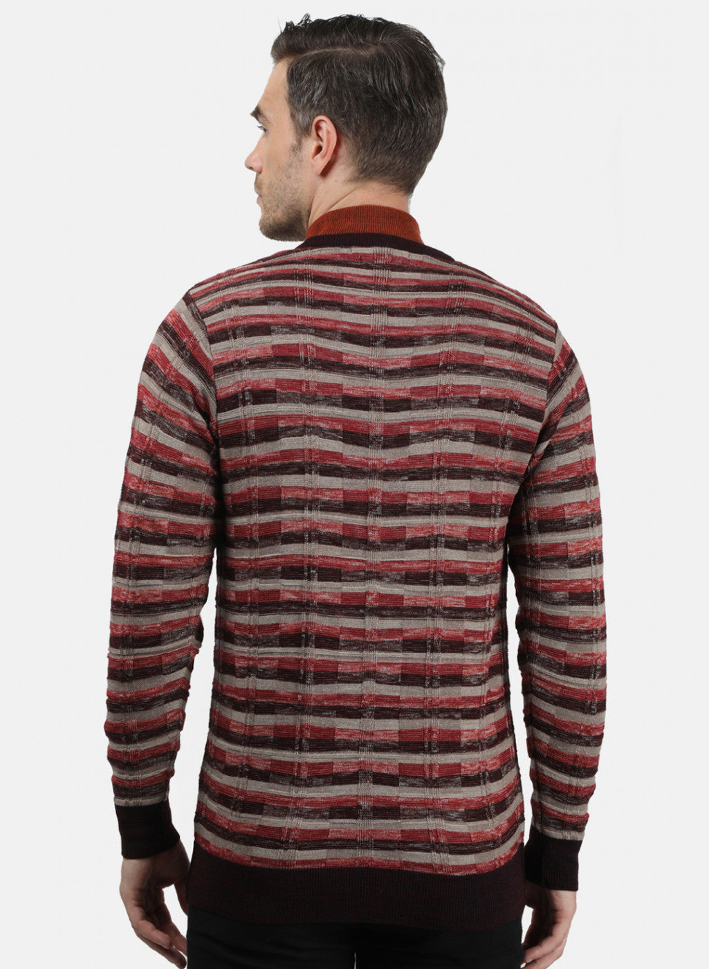 Men Red Solid Pullover