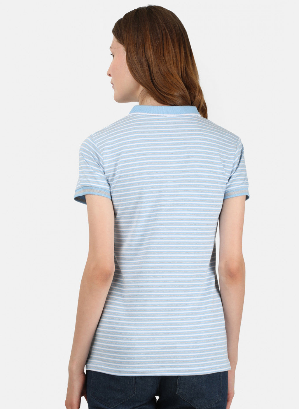 Womens Sky Blue Stripe T-Shirt