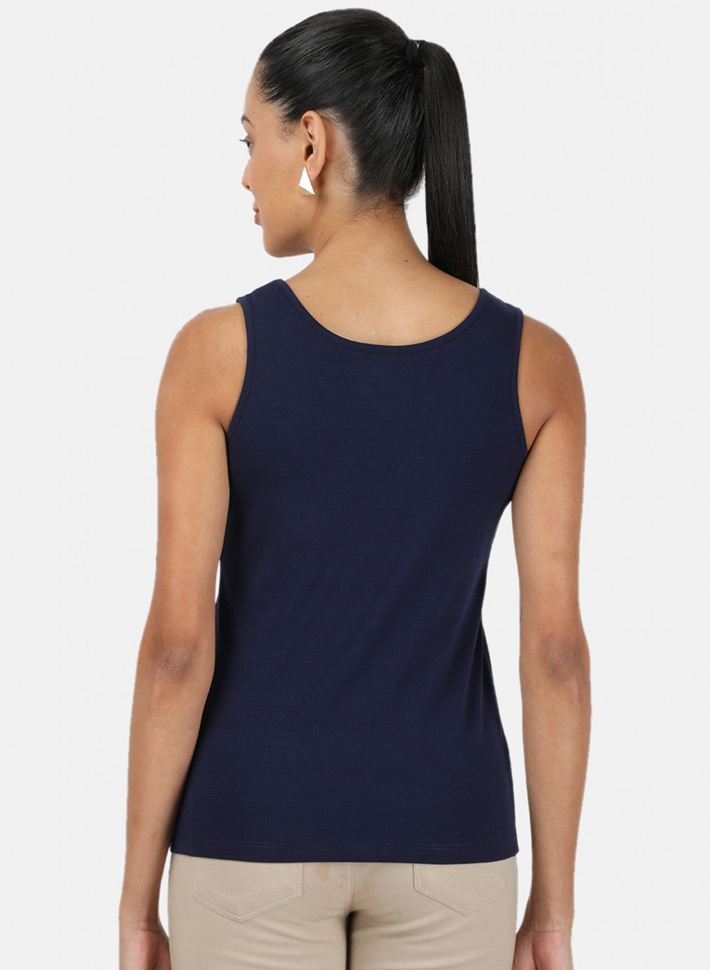 Womens Blue Plain Spaghetti