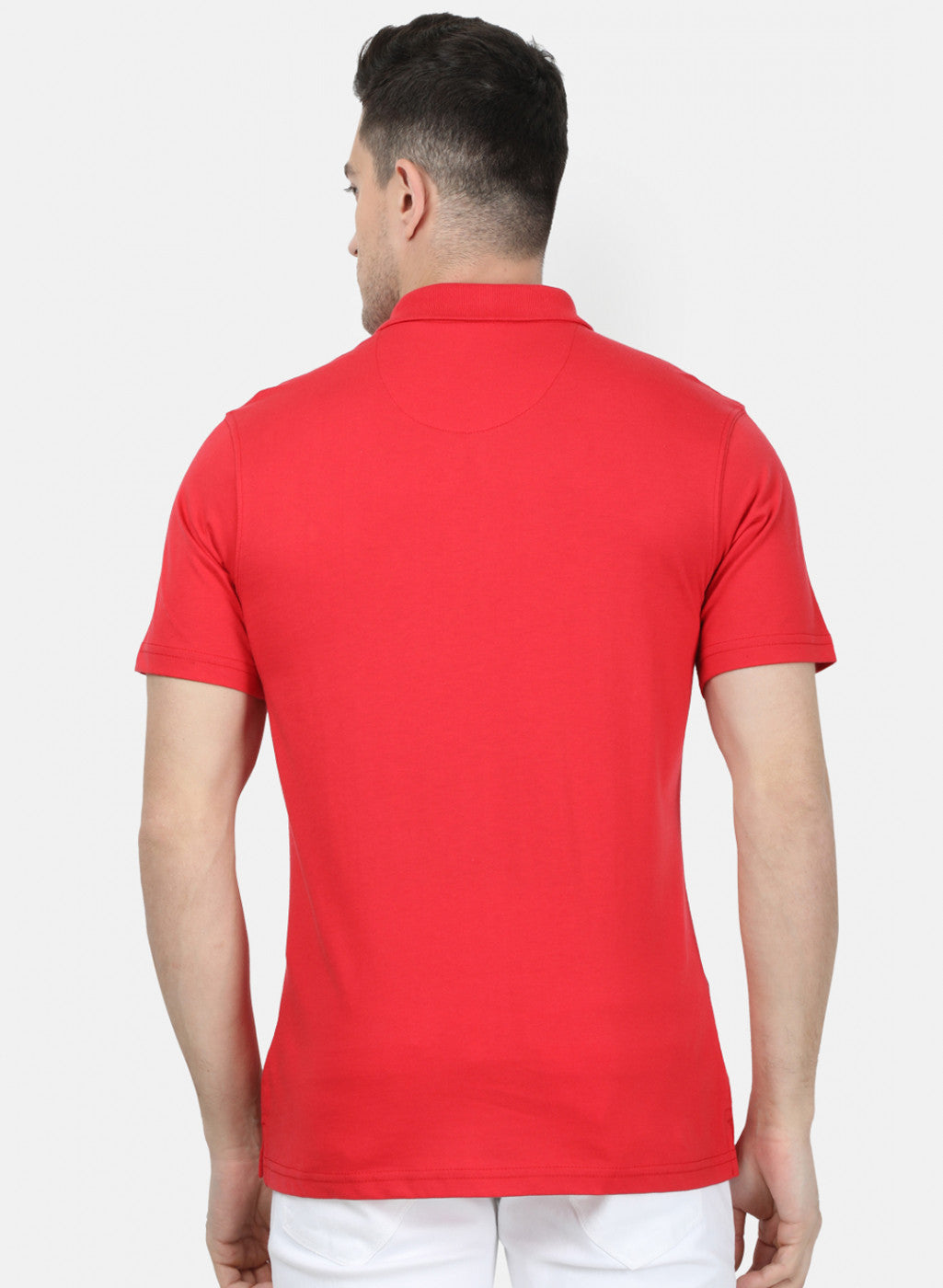 Mens Red Plain T-Shirt