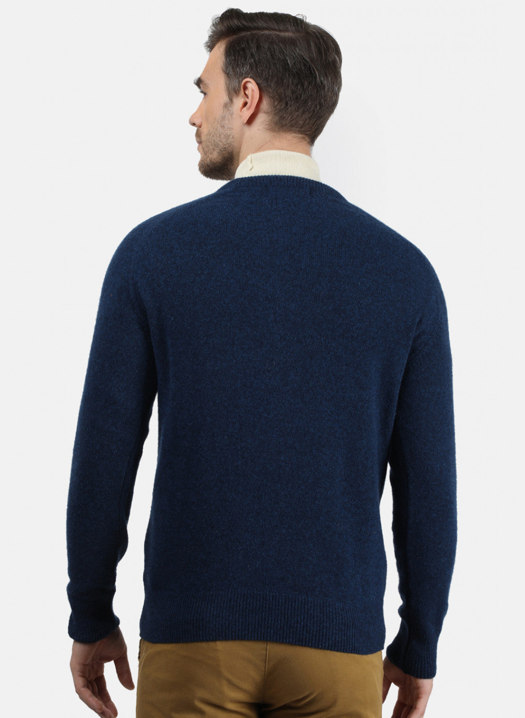 Men Blue Solid Pullover