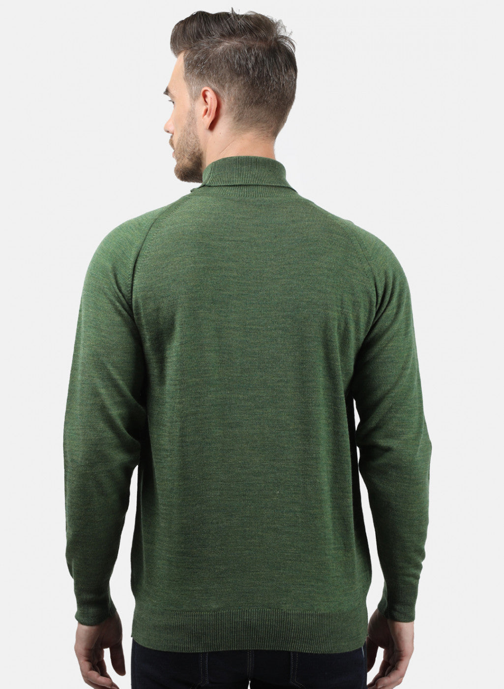 Men Olive Solid Pullover