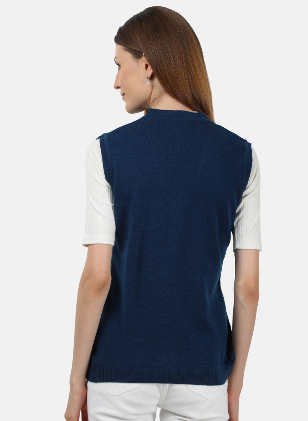 Women Blue Solid Cardigan