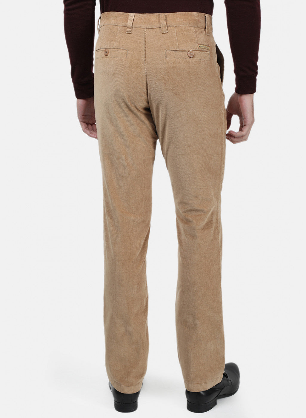 Men Khaki Plain Trousers