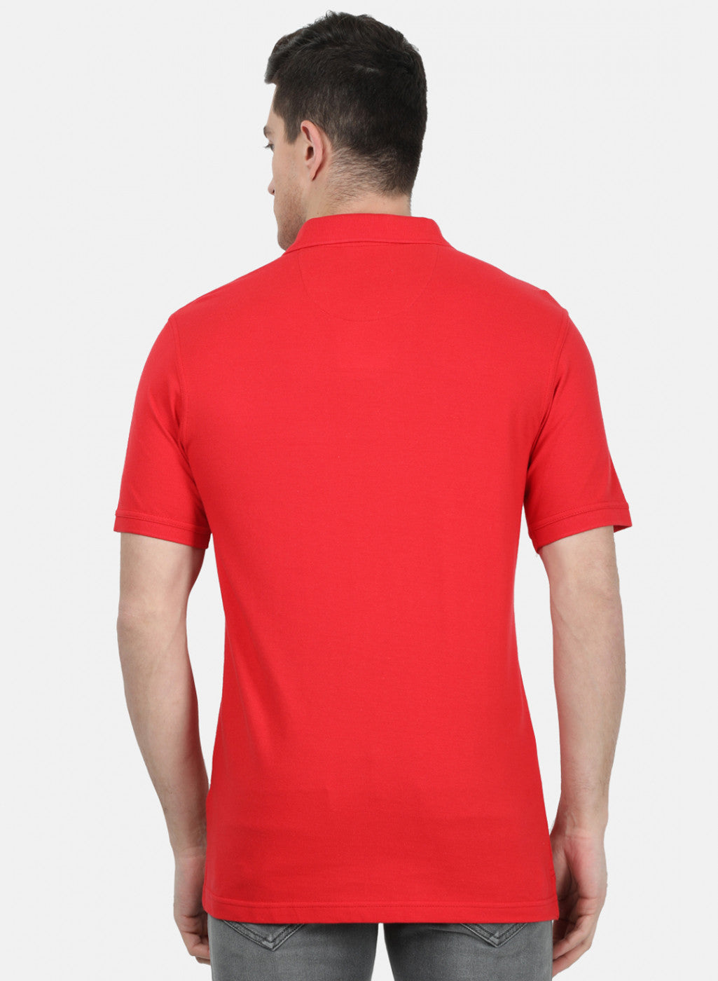 Mens Red Plain T-Shirt