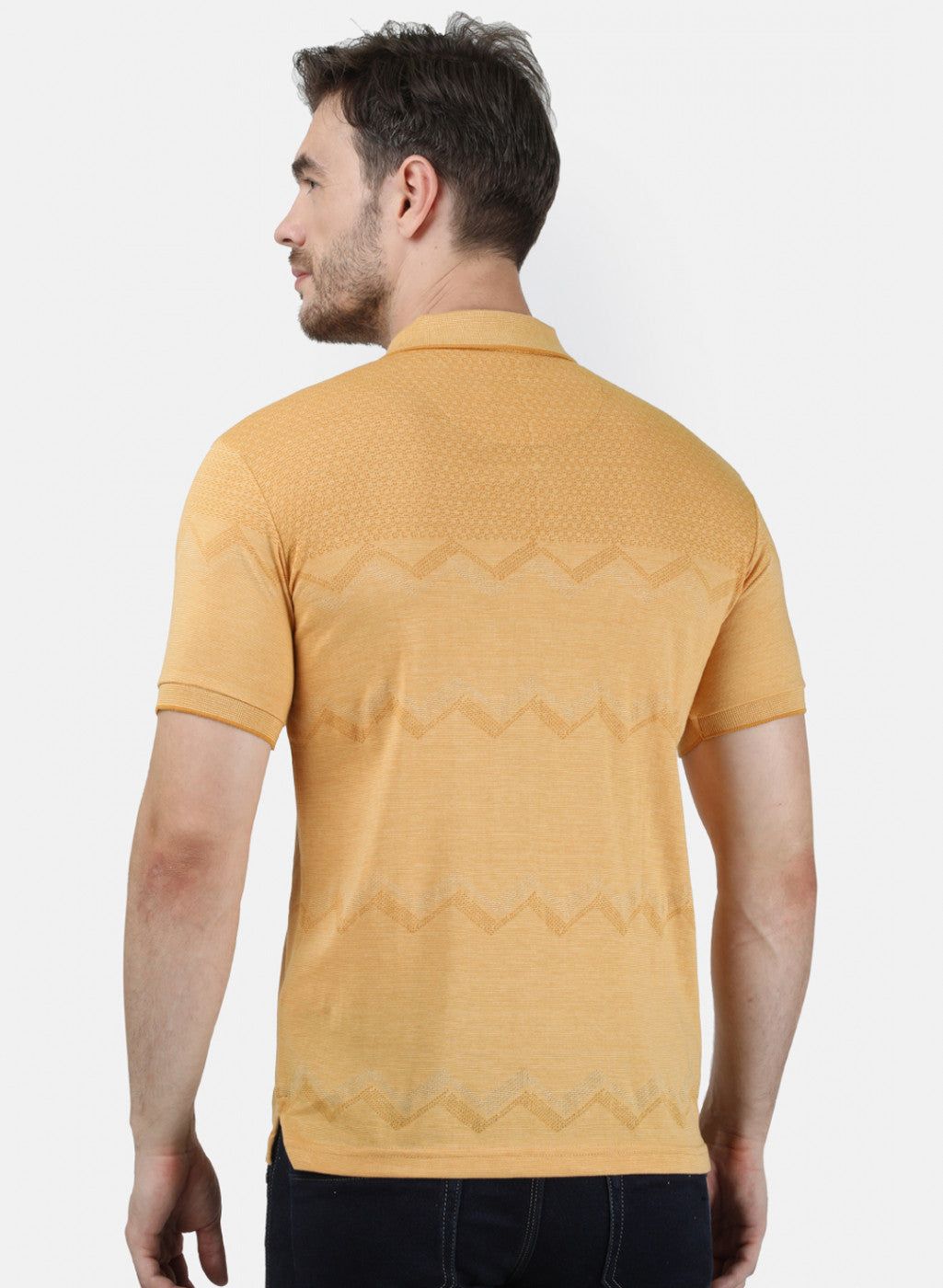 Mens Mustard Stripe Collar T-Shirts