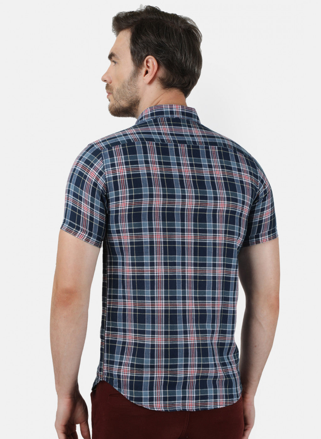 Mens NAvy Blue Check Shirt