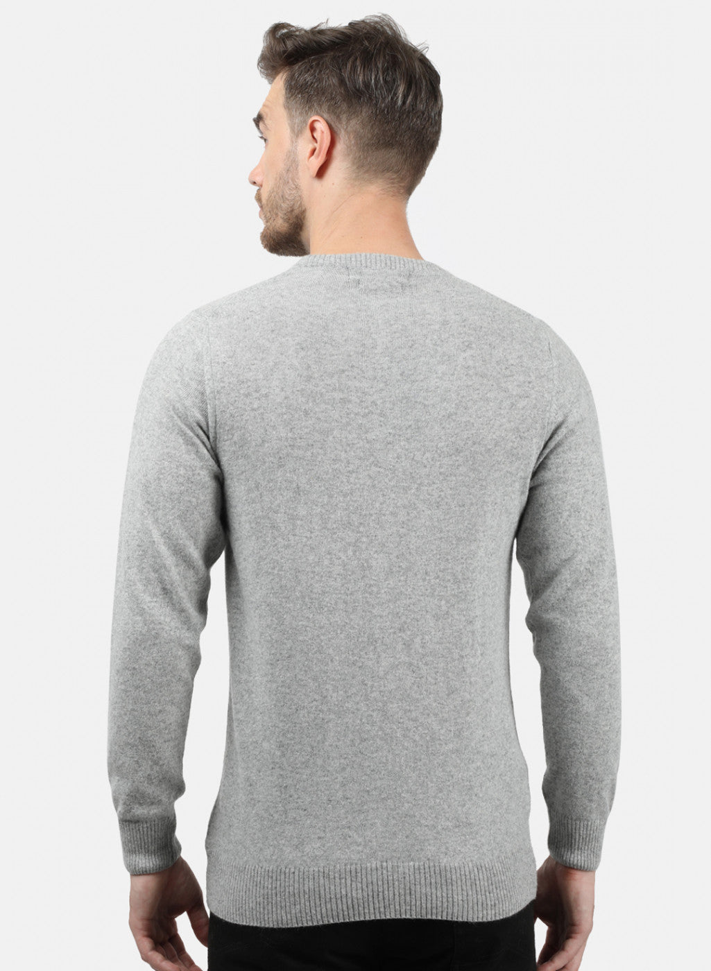 Men Grey Solid Pullover