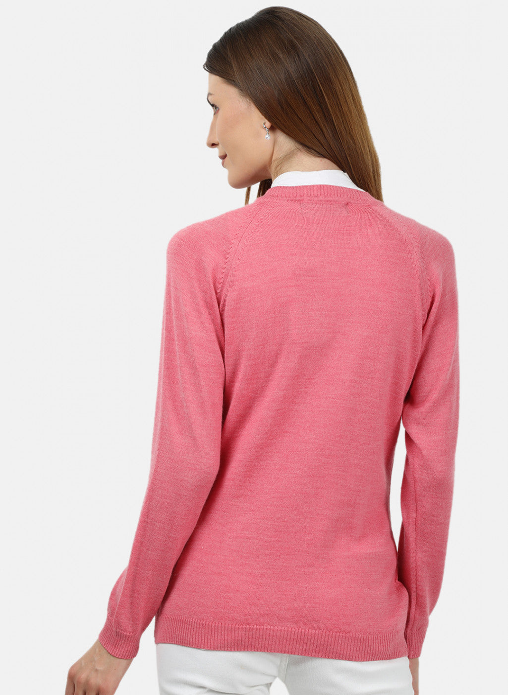 Women Pink Solid Cardigan