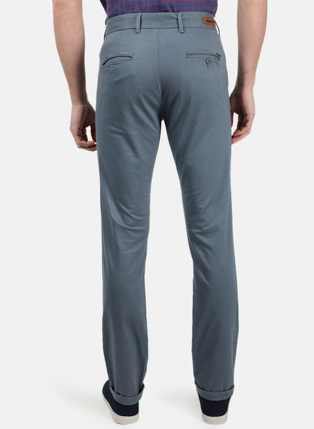 Men Grey Plain Trousers