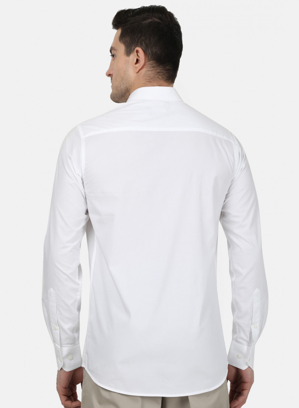 Mens White Solid Shirt