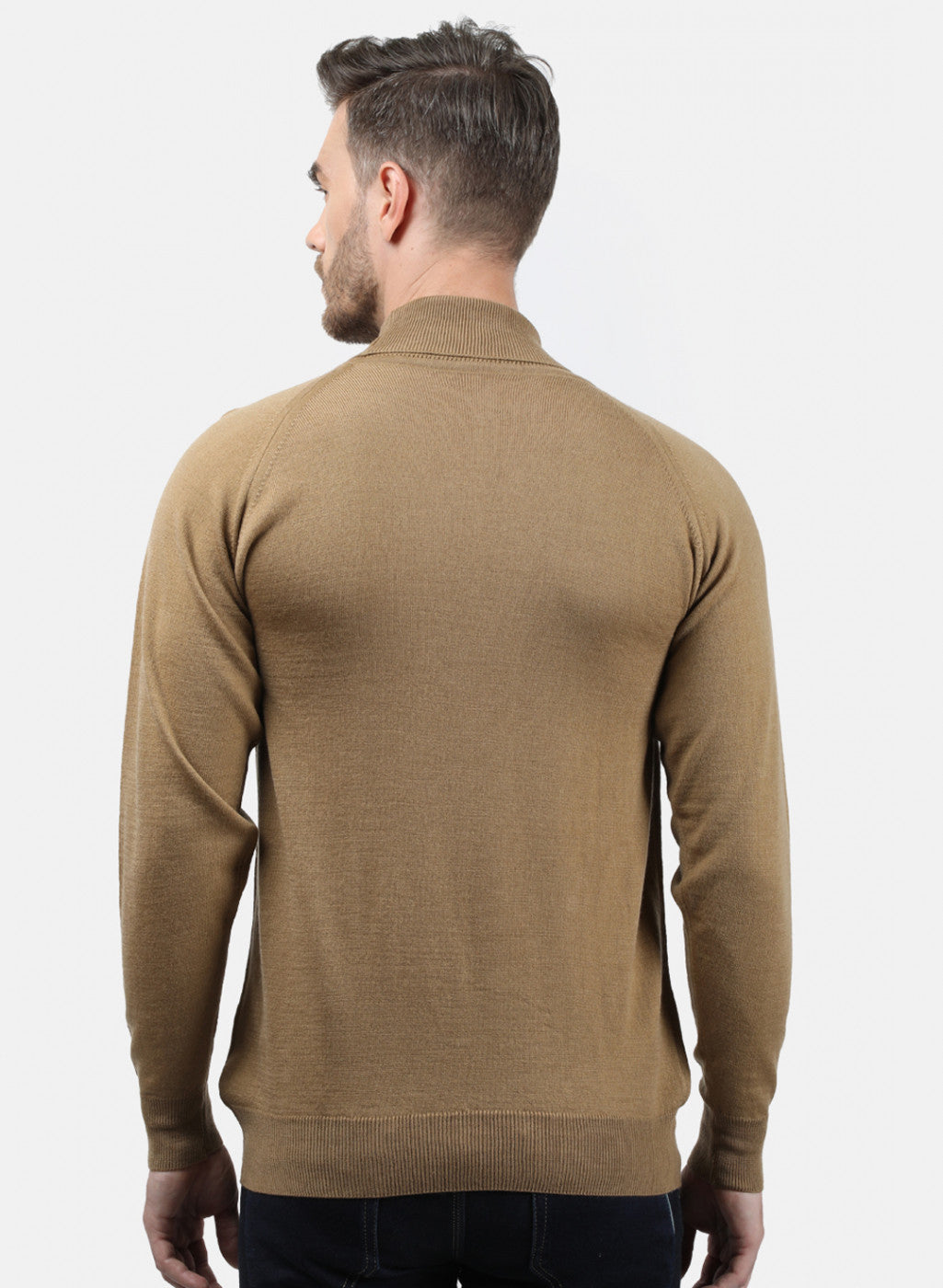 Men Light Brown Solid Pullover