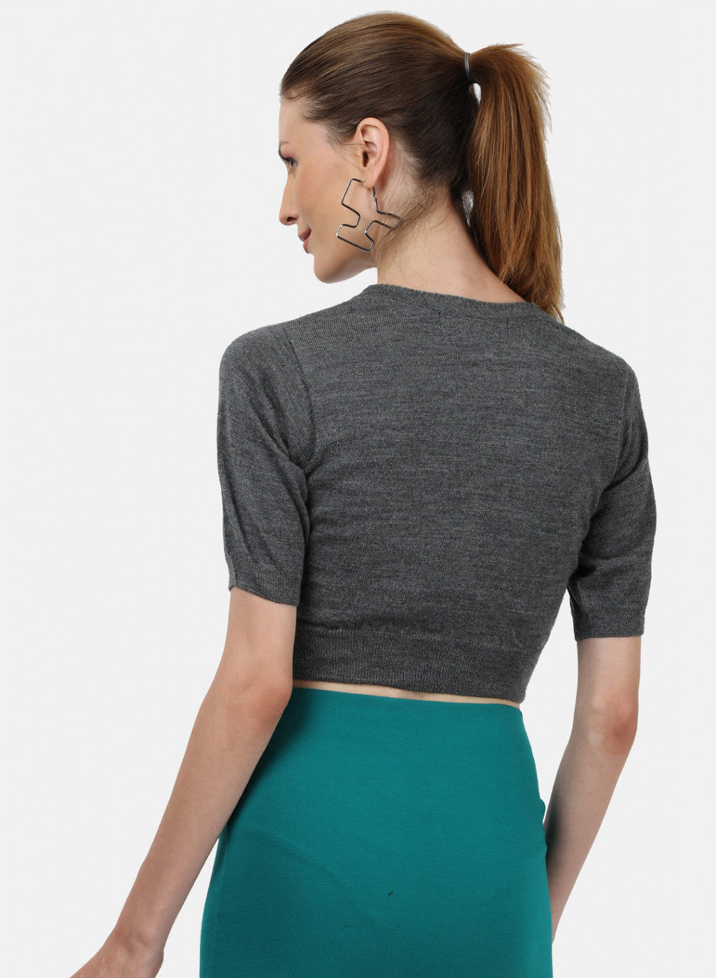 Women Grey Solid Blouse