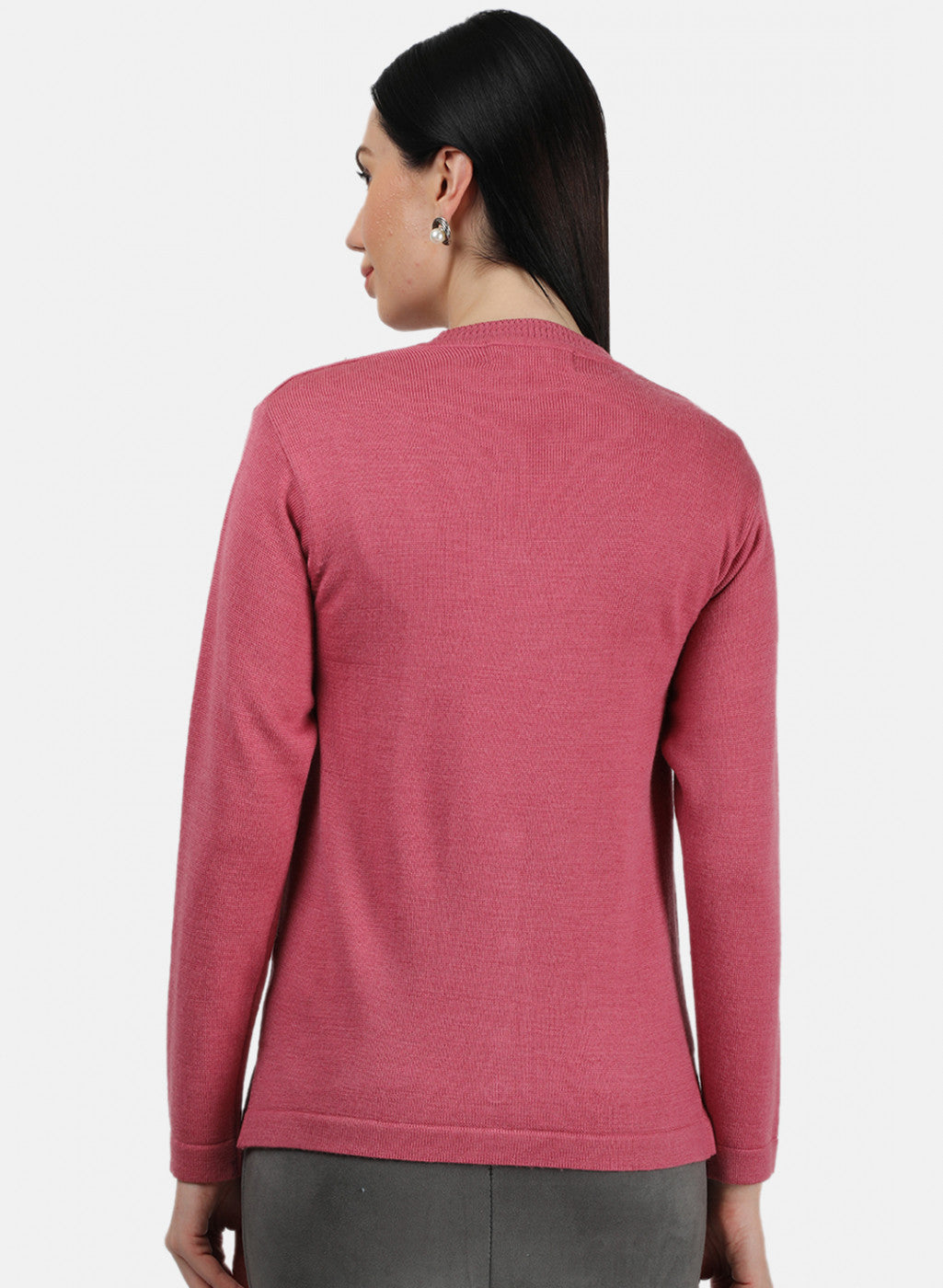 Women Pink Solid Cardigan