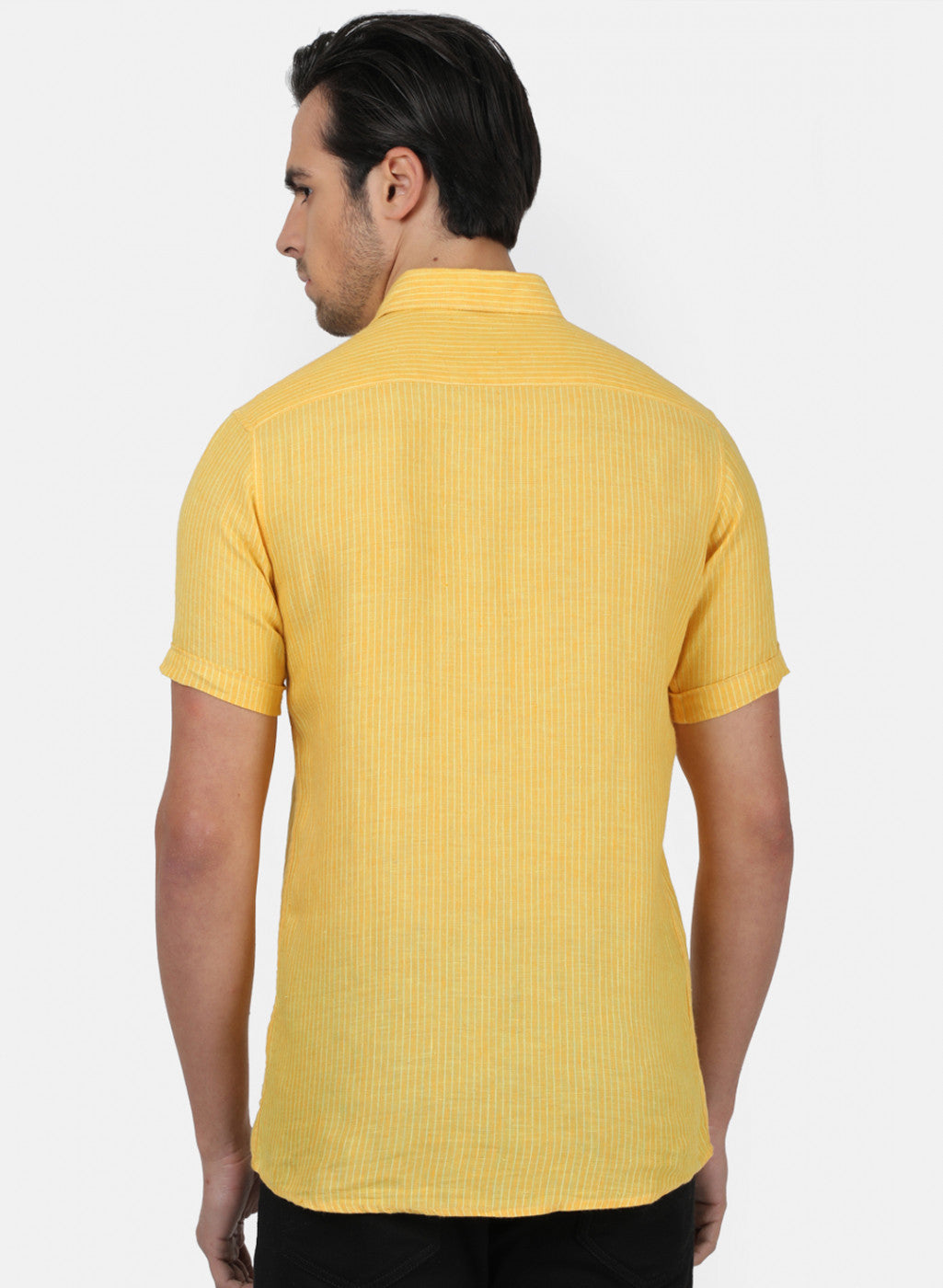 Men Yellow Stripe Shirts